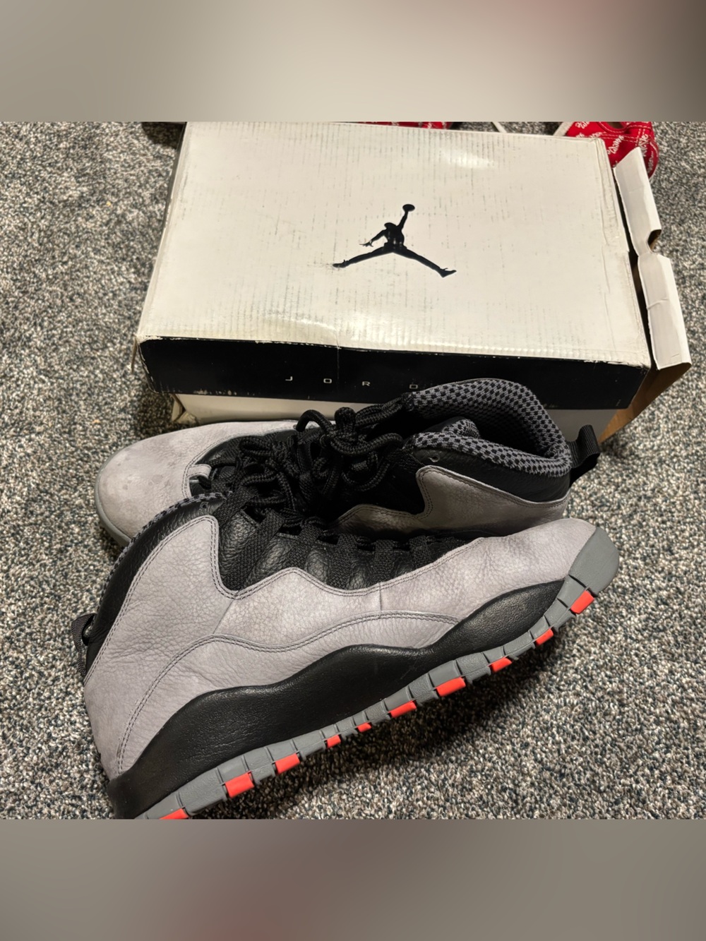 Air Jordan 10 
Retro Style Gray & Black Basketball Shoes